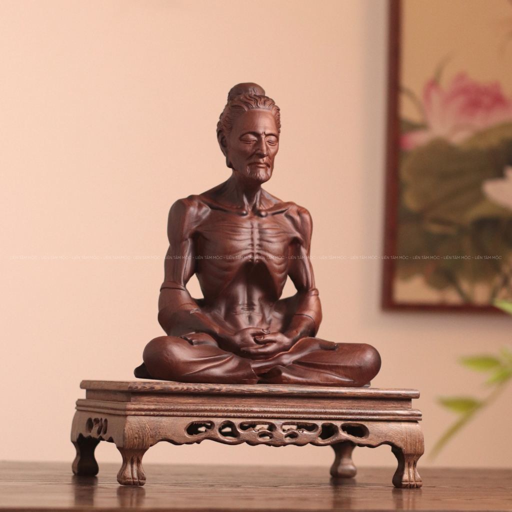 Tượng Phật Tuyết Sơn Gỗ Hương Đá Cao 20/30cm - Tượng Phật Khổ Hạnh Thiền Định Decor Phật Giáo Tâm Linh Để Thờ, Trang Trí