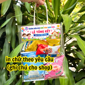 Set 10 túi đựng quà tổng kết trường, tổng kết lớp in chữ theo yêu cầu