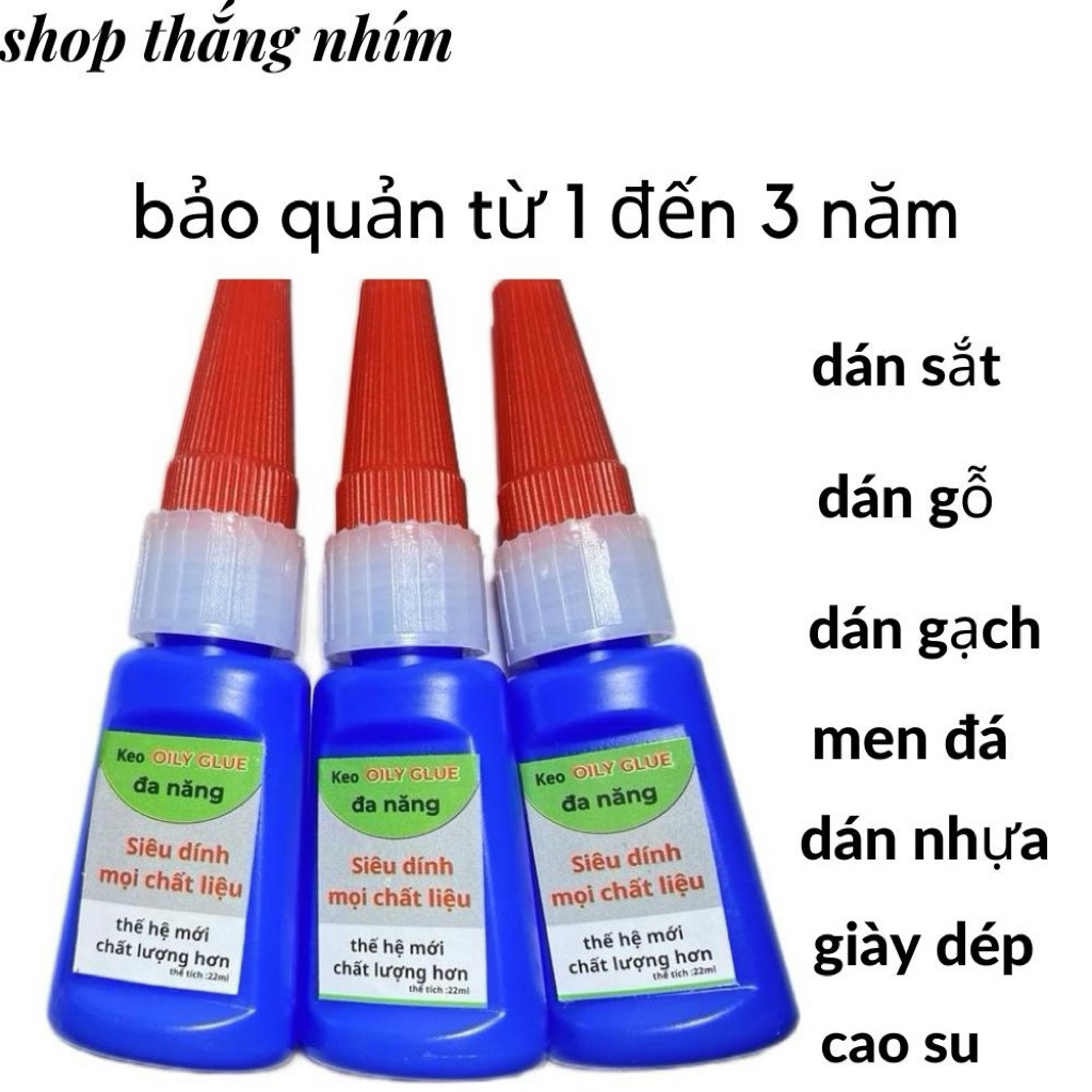 Combo 3 Lọ Keo OILY GLUE Đa Năng Gấp 50 Lần Keo 502