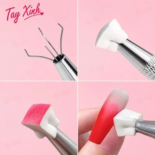Bút Kẹp Mút Dặm Ombre Nail Kèm Hộp Mút – Dụng Cụ Tán Ombre Chuyên Nghiệp Cho Thợ Nail