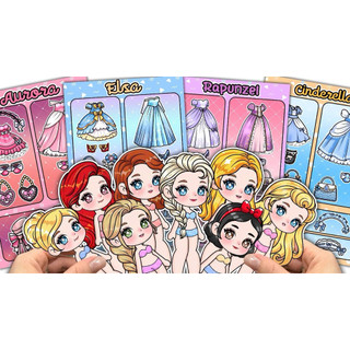Đồ chơi bóc dán thời trang 8 công chúa Diisneyyy - Búp bê giấy Gacha Pighandmade