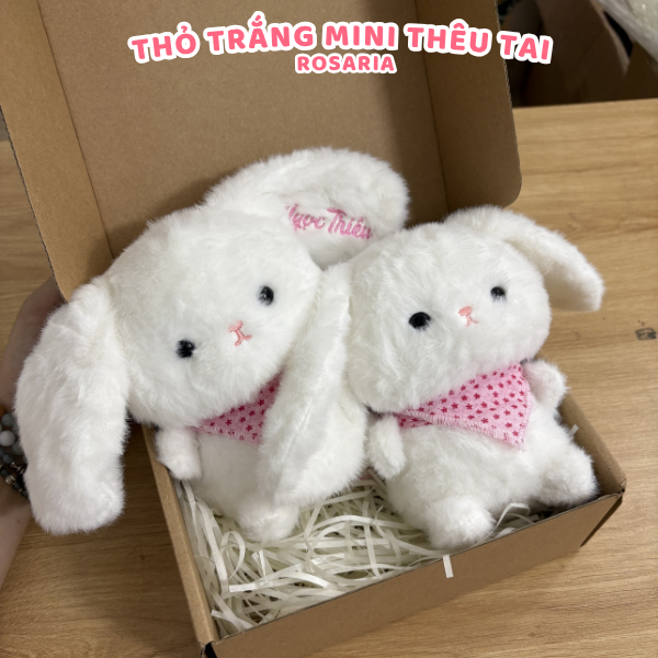 Set Quà Tặng Thỏ Mini Thêu Tên Theo Yêu Cầu – Gấu Bông Thỏ Cute Kèm Thiệp Và Hộp Quà Cao Cấp