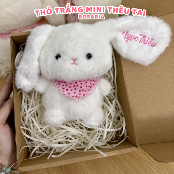 Set Quà Tặng Thỏ Mini Thêu Tên Theo Yêu Cầu – Gấu Bông Thỏ Cute Kèm Thiệp Và Hộp Quà Cao Cấp