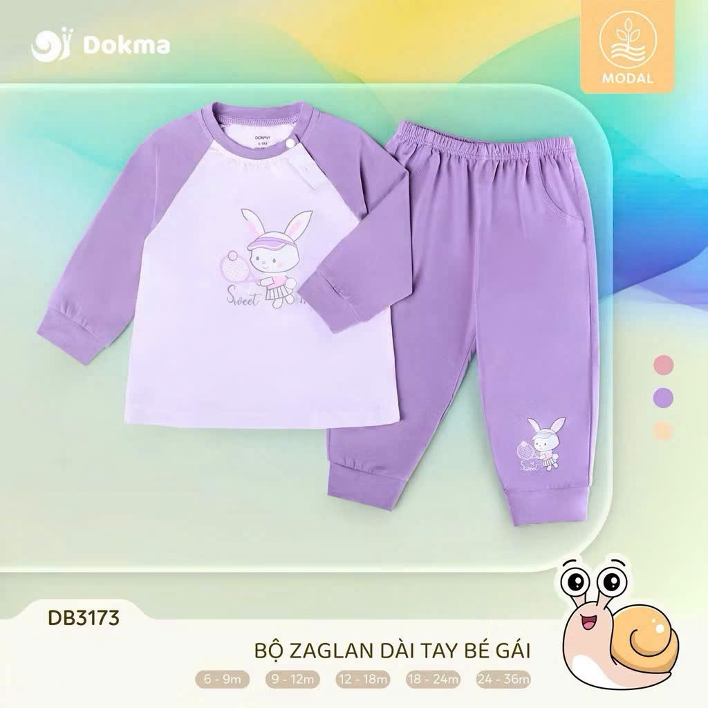 (8-13kg, 6-36M) Bộ Dài Tay Cotton Mềm Mại Dokma DB2342 DB2458 DB3177 DB3115 DB3173