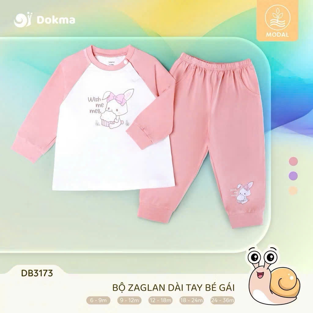 (8-13kg, 6-36M) Bộ Dài Tay Cotton Mềm Mại Dokma DB2342 DB2458 DB3177 DB3115 DB3173