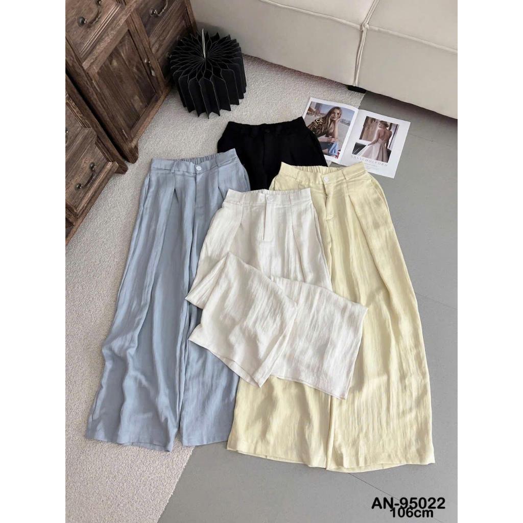 Quần Ống Rộng Nữ Lưng Cao Xếp Ly Vải Linen, Form Suông Hàn Quốc, Dài Tôn Dáng Dễ Phối, Mã 6411