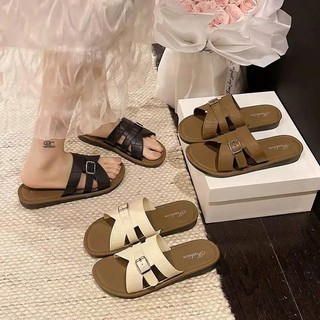[TĂNG SIZE] Dép lê quai đan có khóa, chất liệu CAO SU, phong cách thanh lịch 830-8