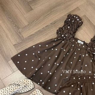 VMY Studio - Set đồ bộ nữ chấm bi mềm mại siêu xinh, set nữ chấm bi tiểu thư xinh xắn trẻ trung nữ