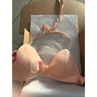 Áo bra cài trước sọc kate chất liệu mềm mát màu pastel - handmade by MimiHouse