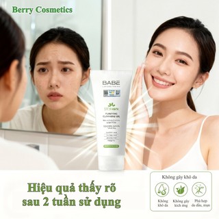 Sữa rửa mặt BABE Stop AKN Purifying Cleansing gel cho da dầu mụn pH 5.0