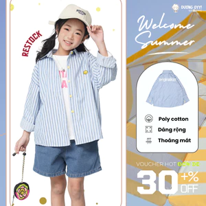 Áo sơ mi kẻ cotton bé trai dài tay SMILE size 12-38KG style Hàn Quốc | Dương Oyy 011224196