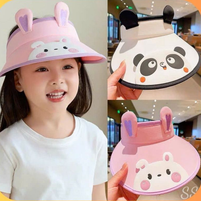 Mũ Nửa Đầu Vành Rộng Cho Bé Nhẹ Mềm Thoáng Mát Che Nắng Hiệu Quả Họa Tiết Hoạt Hình Siêu Dễ THương sansan