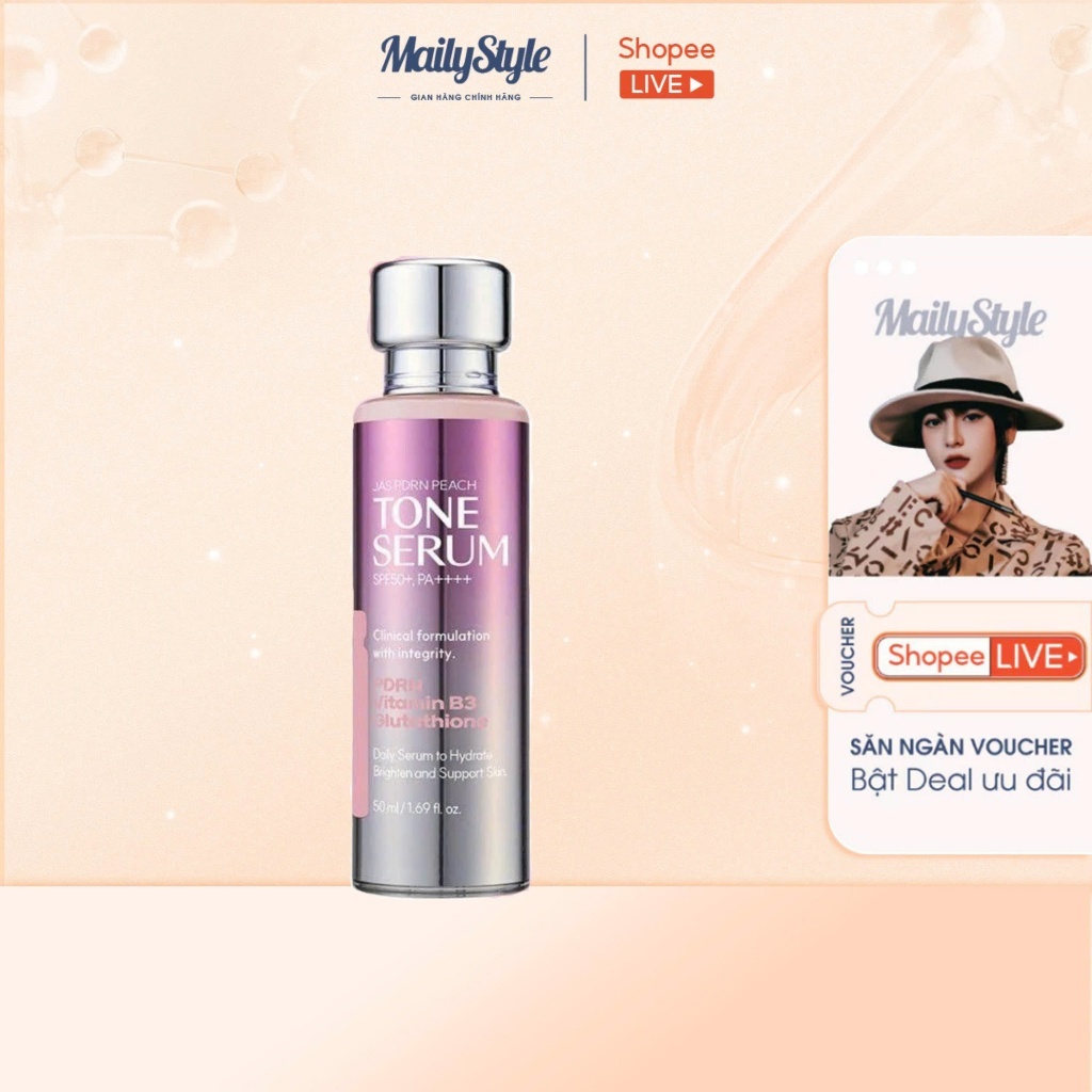 Q24_Serum nâng tone chiết xuất đào và PDRN Jas PDRN Peach Tone Serum SPF 50+, PA++++ 50ml