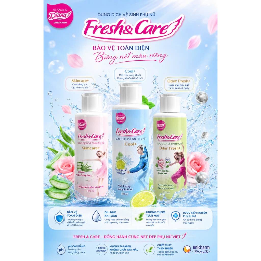 DDVSPN❄️ DIANA FRESH & CARE COOL+ 150ml | MÁT THOÁNG KHÔNG HẦM BÍ ❄️