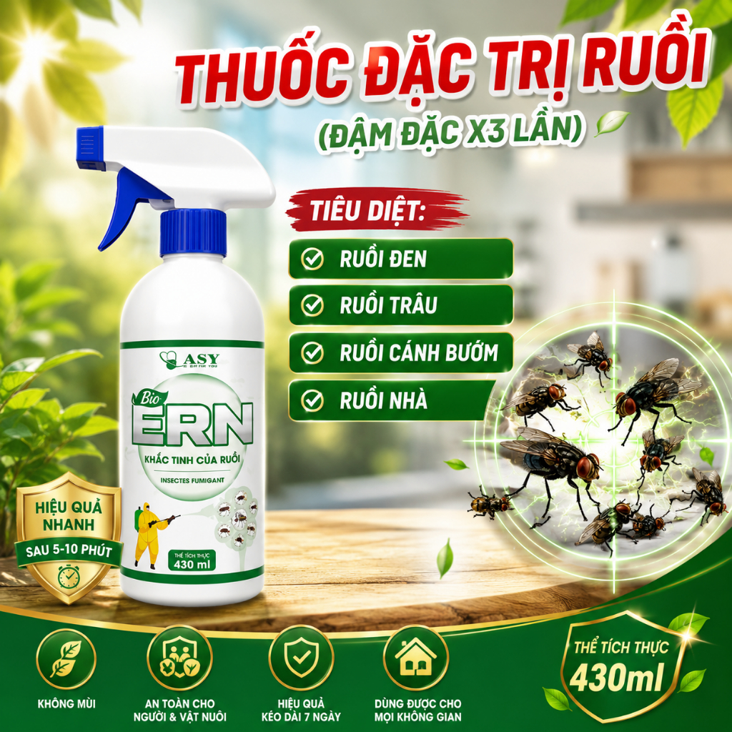 Thuốc diệt ruồi BIO 430ml (an toàn dùng trong gia đình ), chai xịt ruồi thế hệ mới