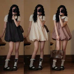 Váy Váy Bí Dáng Phồng Chất Dạ Mềm Hoạ Tiết Hoa Nhí Bi Xinh Xắn Vintage Floral Bubble Dress Joolate