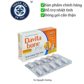 Viên uống Canxi Davita Bone Plus hỗ trợ xương răng chắc khoẻ-hộp/30viên