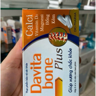 Viên uống Canxi Davita Bone Plus hỗ trợ xương răng chắc khoẻ-hộp/30viên
