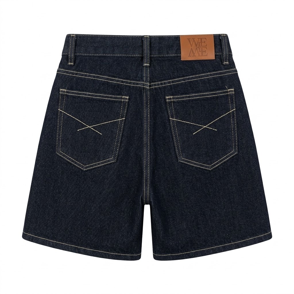 Quần Short Bò Nữ Cạp Cao Tôn Dáng, Quần Ngố Jean Lưng Cao Màu Xanh Đậm Che Khuyết Điểm Cực Xinh #8498 CHEZI HOUSE
