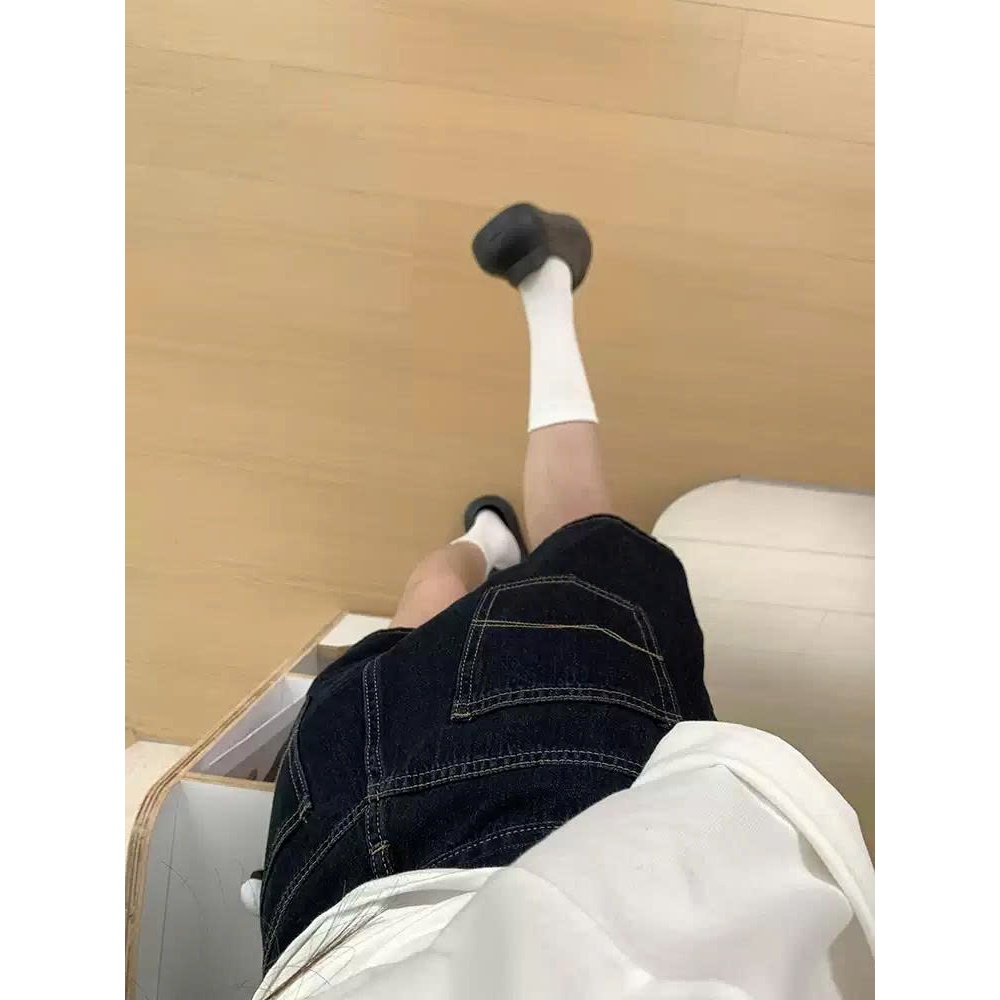Quần Short Bò Nữ Cạp Cao Tôn Dáng, Quần Ngố Jean Lưng Cao Màu Xanh Đậm Che Khuyết Điểm Cực Xinh #8498 CHEZI HOUSE