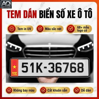 Tem Dán Biển Số Xe Ô Tô VN Đẹp Cao Cấp - Decal Trang Trí Biển Số - Phù hợp KT Biển Dài - Ngắn