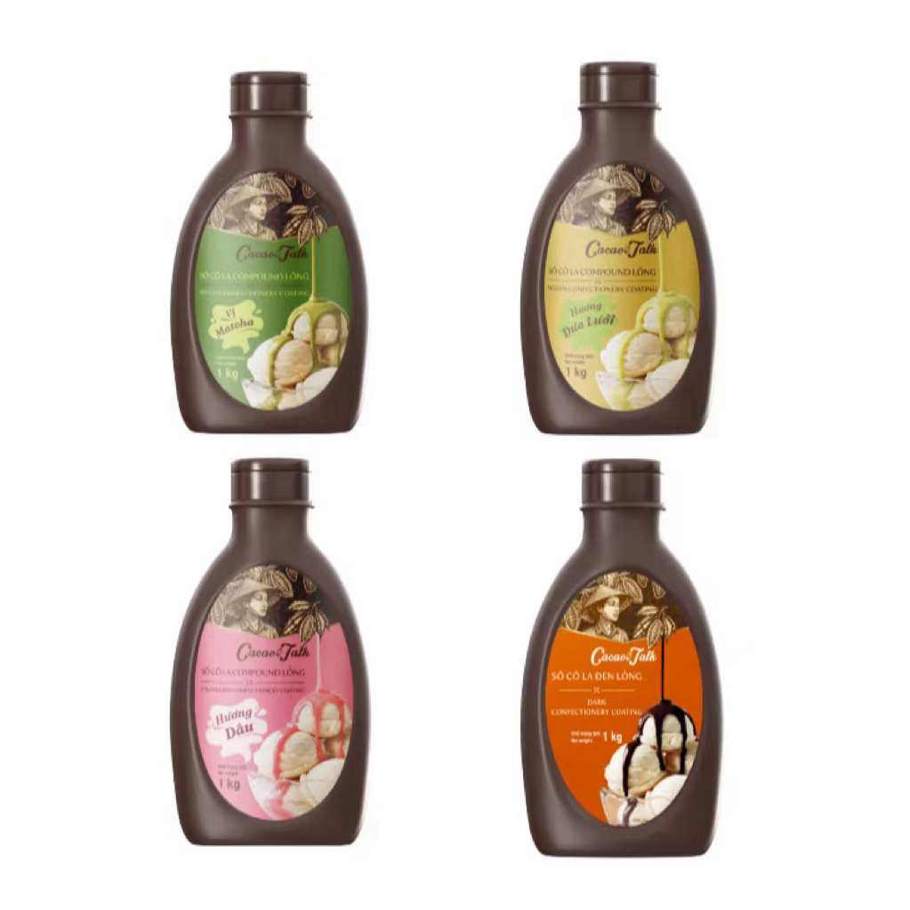 Sô Cô La Đen Lỏng, Vị Matcha, Vị Dâu, Vị Dưa lưới Cacao Talk 1kg Xin Đọc Rõ Nội Dung Sản Phẩm
