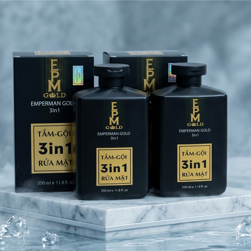 Sữa Tắm Gội Rửa Mặt 3in1 Emperman Gold Hương Nước Hoa Cao Cấp Ngừa Mụn Lưng Lưu Hương Cở Thể QuyếnRũ