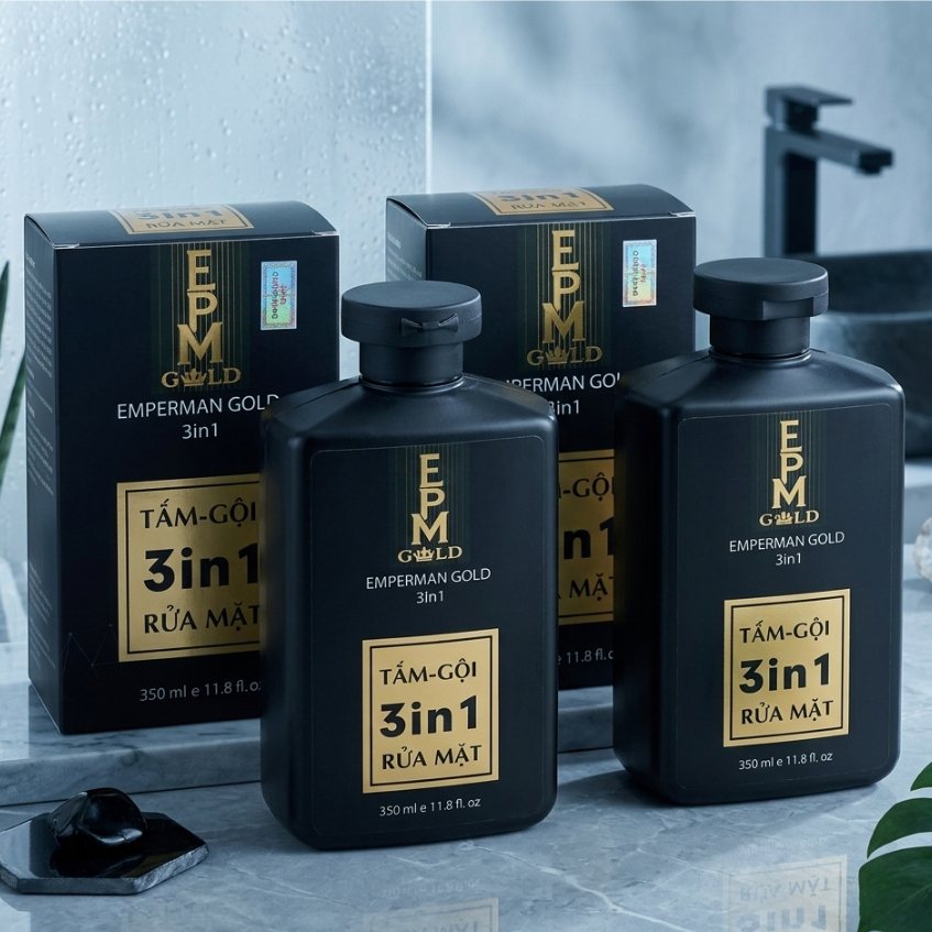 Sữa Tắm Gội Rửa Mặt 3in1 Emperman Gold Hương Nước Hoa Cao Cấp Ngừa Mụn Lưng Lưu Hương Cở Thể QuyếnRũ