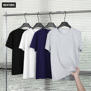 Áo Thun Nam MENTORIS, Áo Thun Cotton Mềm Mại, Thoáng Khí, Form Vừa Vặn MTS03