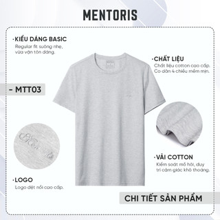 Áo Thun Nam MENTORIS, Áo Thun Cotton Mềm Mại, Thoáng Khí, Form Vừa Vặn MTS03