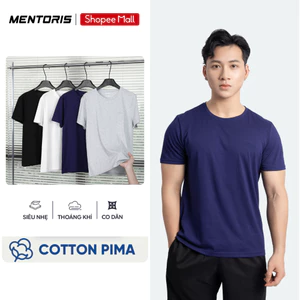 Áo Thun Nam MENTORIS, Áo Thun Cotton Mềm Mại, Thoáng Khí, Form Vừa Vặn MTS03