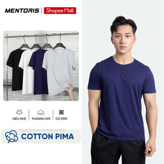Áo Thun Nam MENTORIS, Áo Thun Cotton Mềm Mại, Thoáng Khí, Form Vừa Vặn MTS03