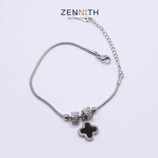 Lắc tay nữ Titan cao cấp Zenith cỏ 4 lá charm đính đá phong cách thanh lịch ZENNITH ACCESSORIES ZNLT23