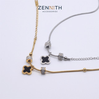 Lắc tay nữ Titan cao cấp Zenith cỏ 4 lá charm đính đá phong cách thanh lịch ZENNITH ACCESSORIES ZNLT23