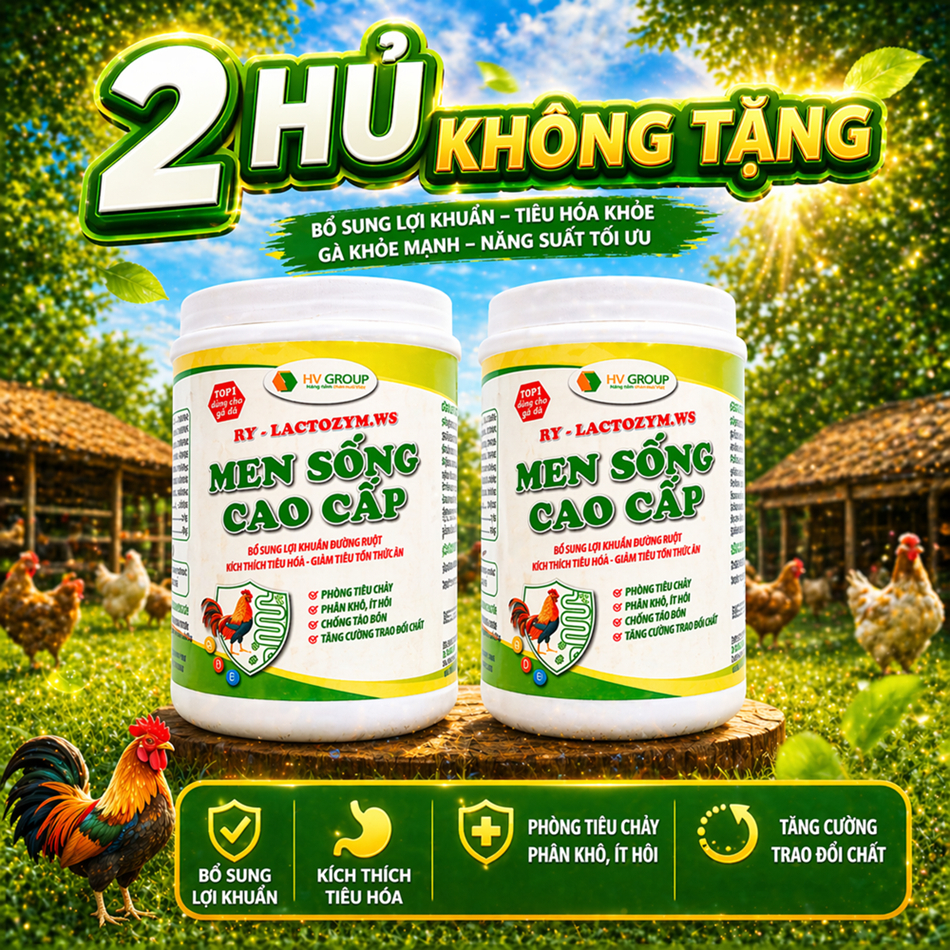 Men sống cao cấp 500g  bổ sung lợi khuẩn đường ruột, kích thích tiêu hóa - giảm tiêu tốn thức ăn, phòng tiêu chảy, phân