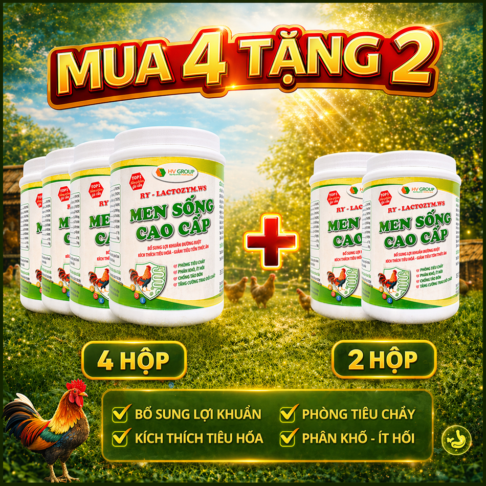 Men sống cao cấp 500g  bổ sung lợi khuẩn đường ruột, kích thích tiêu hóa - giảm tiêu tốn thức ăn, phòng tiêu chảy, phân
