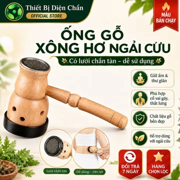 Combo Ống gỗ Xông Hơ Ngải Cứu +hộp 10 điếu nhang ngải cứu .Búa gỗ Hơ giữ Ngải Cứu trừ hàn, Massage Cổ Vai Gáy, thắt lưng