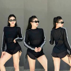 Áo tank lưới dài tay tập gym cho nữ tôn dáng