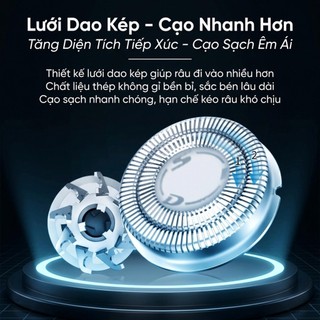 Máy Cạo Râu Xiaomi SID RS215 Chính Hãng – Động Cơ 8W Mạnh Mẽ, Chống Nước IPX7, BH 12 Tháng