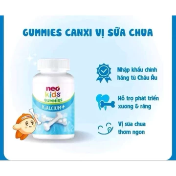 NeoKids Gummies canxi ( hộp 60 viên nhai) Kẹo canxi cho bé vị sữa chua bổ sung Canxi, D3, cho trẻ <BUNBUN SHOP