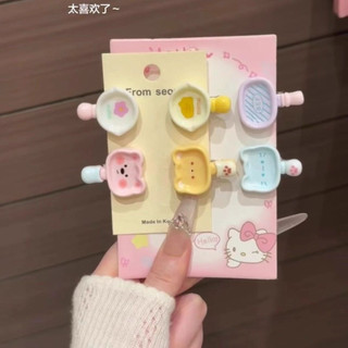 Set 6 kẹp tóc chiếc chảo gấu mèo ngọt ngào cho bé gái