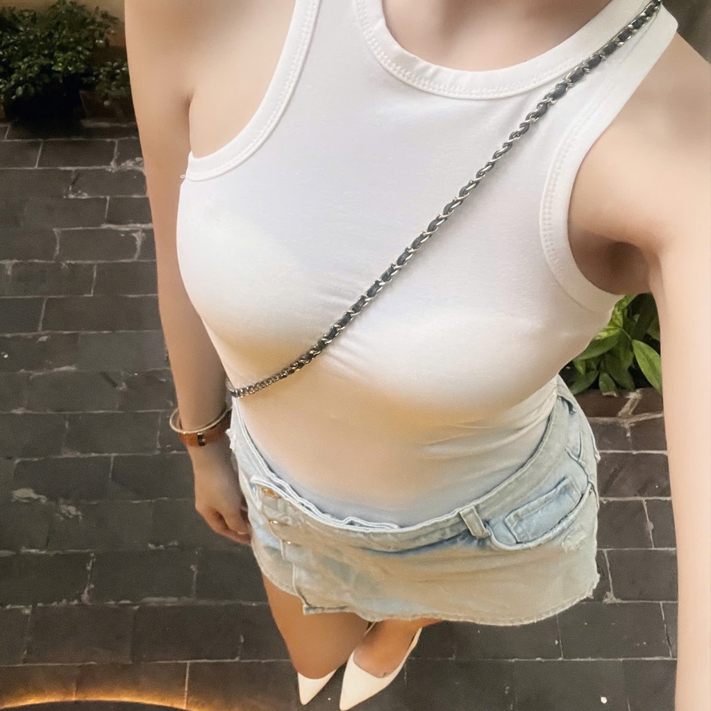 Áo ba lỗ nữ cổ yếm ôm dáng | BASIC BABE