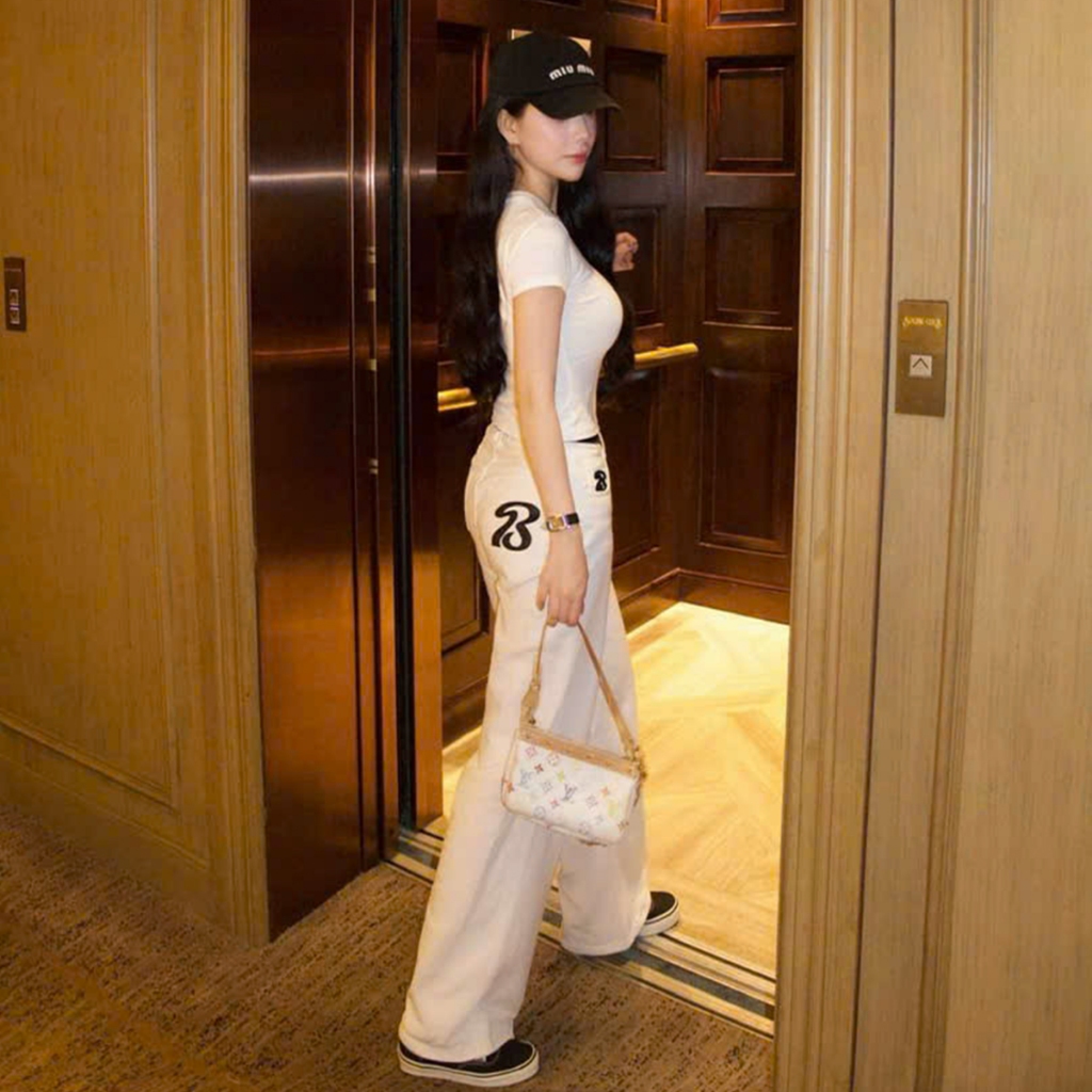 Quần jean nữ ống suông cạp cao basic | BASIC BABE