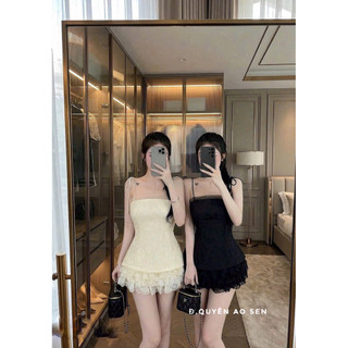 SET ÁO 2S PHỐI LƯỚI MIX CHÂN VÁY TẦNG REN HOT HIT