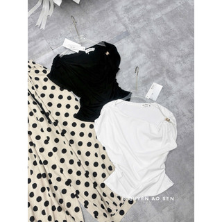SET AO TRỄ VAI TANG NGỰC MIX QUẦN BAGGY CHẤM BI HOT HIT