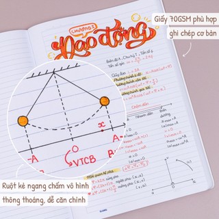 KLONG - Tập Vở Sổ  A4 Kẻ Ngang May Dán Gáy 300 Trang - 400 Trang ♥ Composition Notebook InviDot Line 70/92 MS: 215 - 216