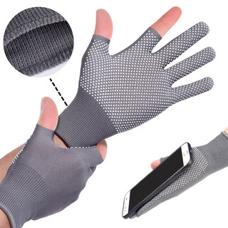 Set 10, 20 Đôi Găng Tay Hở 2 Ngón Phủ Hạt Nhựa Chống Trượt - Găng Tay Lái Xe Shipper, Chống Nắng, Cảm Ứng Điện Thoại, C