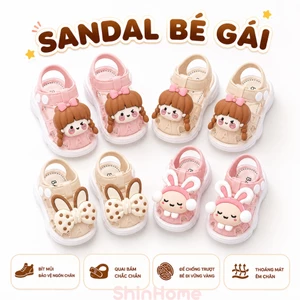 Dép Sandal Quai Hậu Nơ Công Chúa Cho Bé Gái 0-2 Tuổi ShinHome – Dép Mềm Êm Chống Trượt