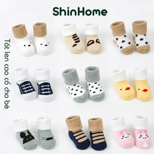 Tất len cao cổ trẻ em dày dặn cho bé trai bé gái 0-3 tuổi ShinHome