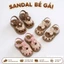 Dép Sandal Quai Hậu Bé Gái ShinHome Mềm Êm Nơ kèm Hoa Cho Bé Gái 1-5 Tuổi (size to)